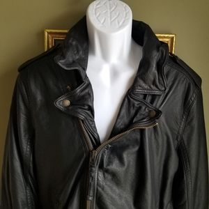 Mens Hollister Faux Leather XL Motorcycle Jacket